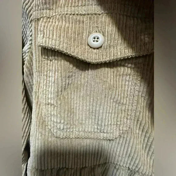 American Eagle Light Brown Tan Corduroy Button Up Shirt Dress Women’s Size XS AE - Picture 4 of 6